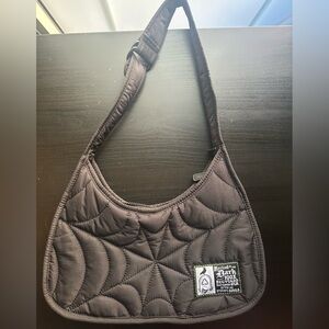 Wicked Misfit Black Recycled Nylon Spiderweb Puff Shoulder Bag